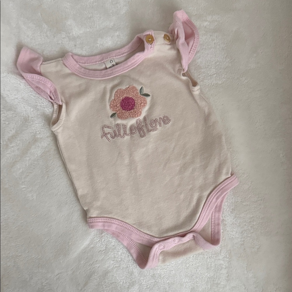 Chick Pea Pink and Cream Floral Bodysuit